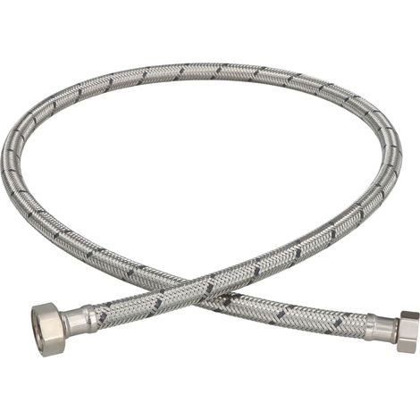 Conector flexible de 3/8” y 1/2” con trenza de acero inoxidable para grifos, 100 cm. (1/5)