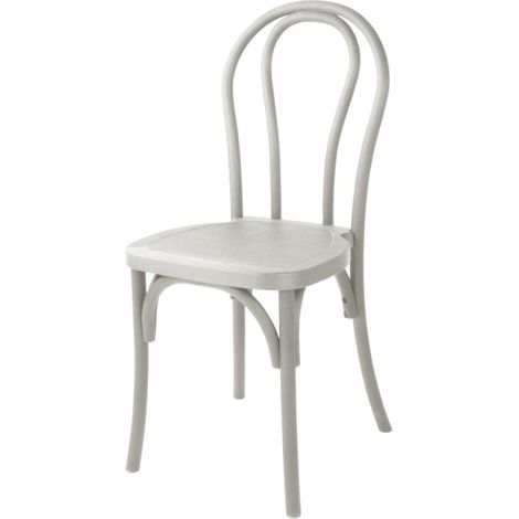 Chaises en résine style bois courbé Soho blanches (lot de 4) - BOLERO (1/5)