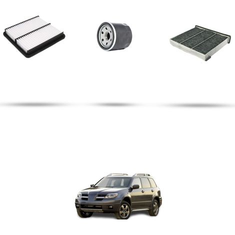 Kit tagliando 3 filtri compatibile con Mitsubishi Outlander I (CUW) 2.4 16V 118kw dal 2003 (1/4)