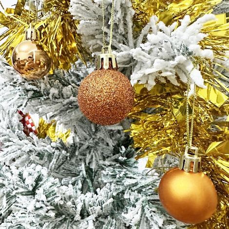 24 pezzi 30mm palline di Natale infrangibili ornamenti palline appese per albero di Natale festa matrimonio decorazione arancione (1/3)