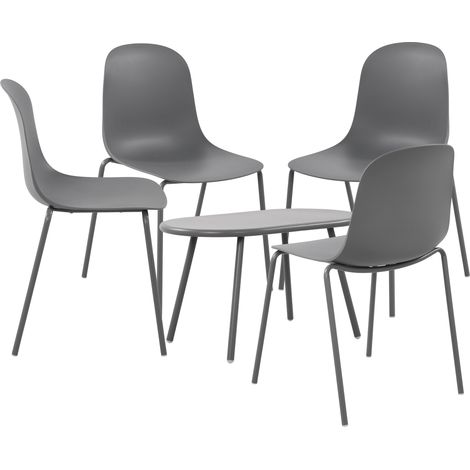 Ensemble de 4 sièges Veldin Gris foncé (1/5)