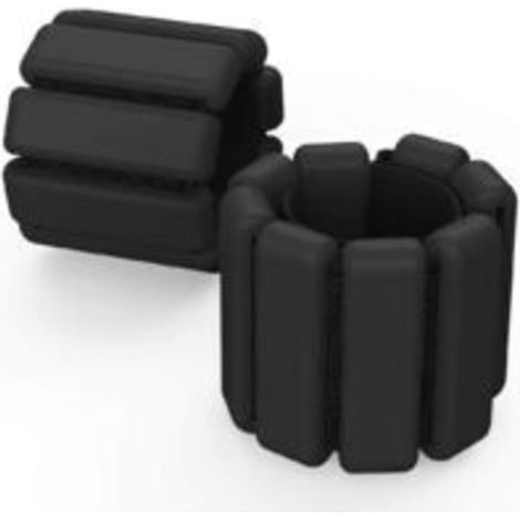Lot de 2 poids réglables pour poignets et chevilles, pour exercices, marche, jogging, yoga, aérobic, Pilates, fitness (noir) (1/5)