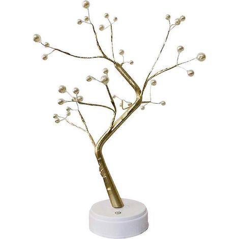 Guirlande lumineuse à 36 LED en fil de cuivre, compatible avec les arbres, pour la décoration de pelouse et usage extérieur. Couleur dorée. (1/5)