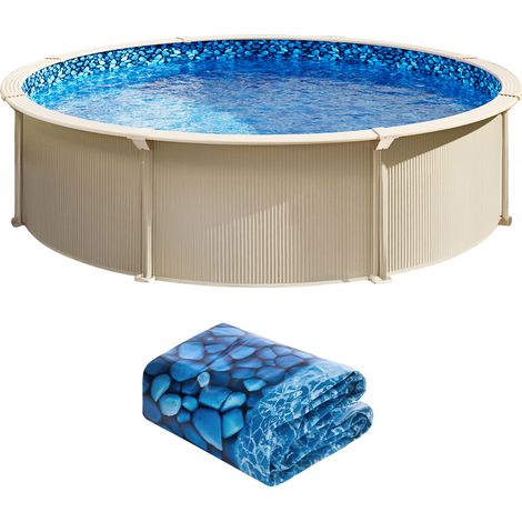 Mophorn 21-ft-runde Aufstellpoolfolie, Unibead-Poolfolien, Standardstärke, 52 Zoll Wandhöhe, ideal für Aufstellpools mit Stahlwänden