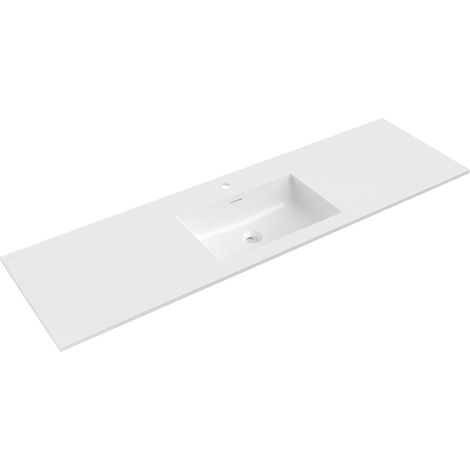 Mexen Otis lavabo empotrado en encimera 161 x 46,5 cm, blanco brillante - 25181600 (1/3)