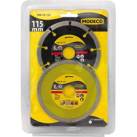Disques diamant modeco mn-78-122 115 mm 2 pièces