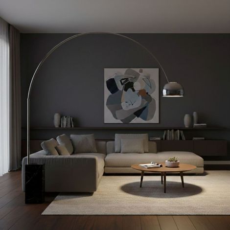 Lampadaire arc "Bend" - E27 - Noir