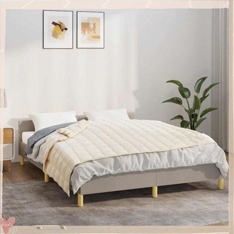 350811 Couverture lestée Crème clair 150x200 cm 11 kg Tissu (1/5)