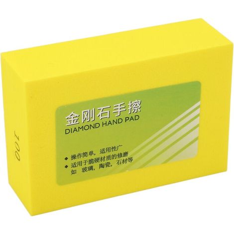 YWBL-WH Tampons de Polissage à Main en Diamant avec éponge élastique, Conception Portable, pour Polissage en Verre en Pierre, Maille 100 Grains (1/5)