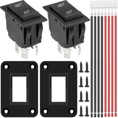 Interrupteur de polarité inverse instantané de 2 pièces 12V 20A DPDT 4 broches 3 positions ON-OFF-ON Interrupteur de bascule de jack d'alimentation Interrupteur de moteur RV KCD2 (1/5)