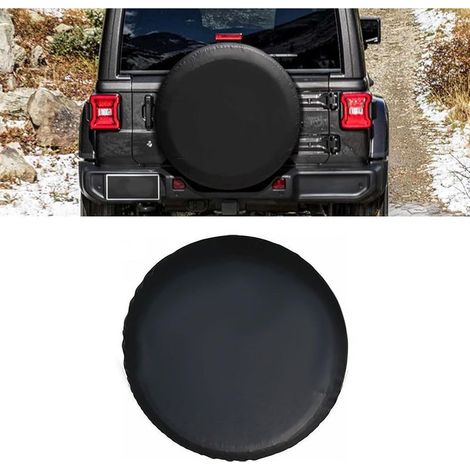 Black spare wheel covers with waterproof and dustproof storage bags for spare wheels, soft accessories for caravans (black, 40.6 cm) (1/5)