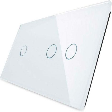 Face avant 2x verre blanc, 3 boutons