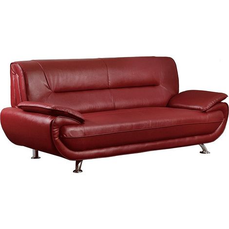 Divano 3 posti in similpelle Rosso - NIGEL