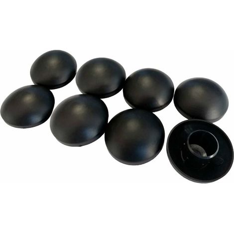 Juego de 8 tapas negras para postes de trampolín de 25 mm (1/4)
