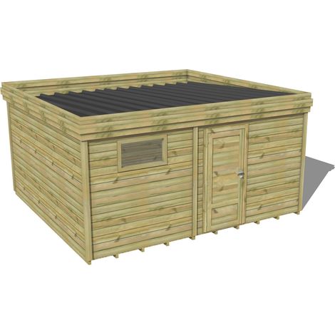 ABRI DE JARDIN bois traité 27mm, 4,7x4,3m, 20m2, Plancher (1/3)