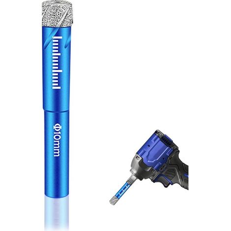 Foret Carrelage 10mm Forets Mèches Diamant pour Verre Carrelage Céramique Marbre Porcelaine Fonctionne Avec Toutes Les Perceuses électriques et Meuleuses (1/5)