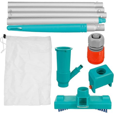 Brosse de nettoyage pour aspirateur de piscine avec tête d'aspiration, compatible avec les aspirateurs pour bassins, fontaines et spas (UE/US).