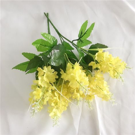 Bouquet de jacinthe artificielle réaliste - Bouquet de lavande artificielle élégant pour bureau, fête, décoration d'intérieur (jaune) (1/5)