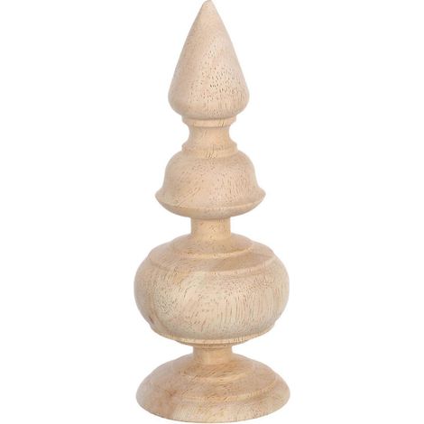 Embout décoratif en bois : Capuchon de poteau de lit décoratif - 15 x 5,8 cm (5,9 x 2,3 po) - Embouts sculptés en bois brut pour escaliers et lits - Style rétro - Artisanat (1/3)