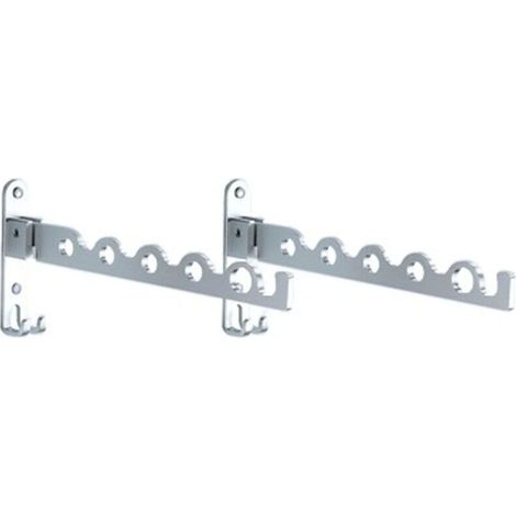 Wandkleiderständer, klappbare Garderobe, Wäscheständer, Wandwäschetrockner für Badezimmer, Schlafzimmer, Waschküche (Silber, 2 Stück) (1/4)