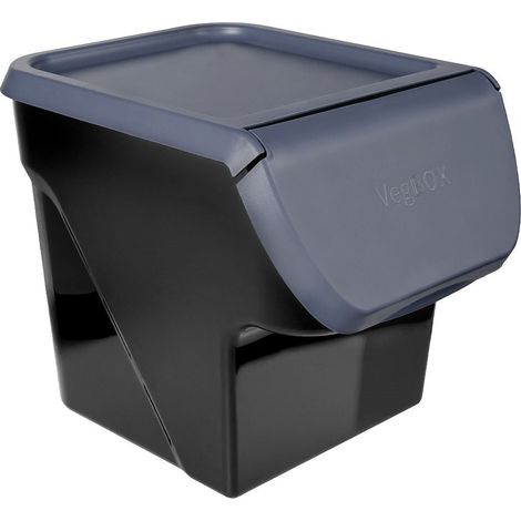 Recipiente para frutas y verduras con tapa, color antracita, 13 l (1/5)