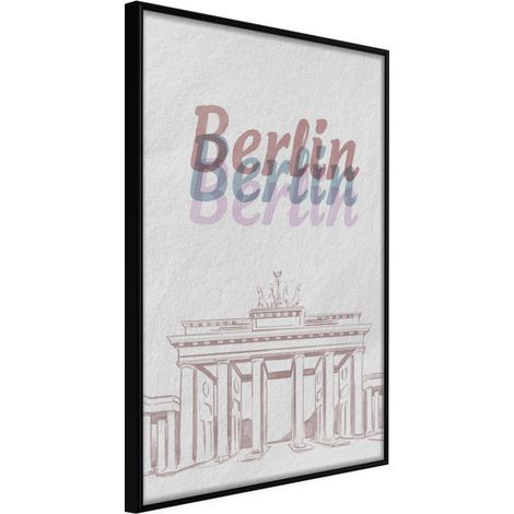 Affiche Murale Encadrée "Pastel Berlin" 30 x 42 cm Noir