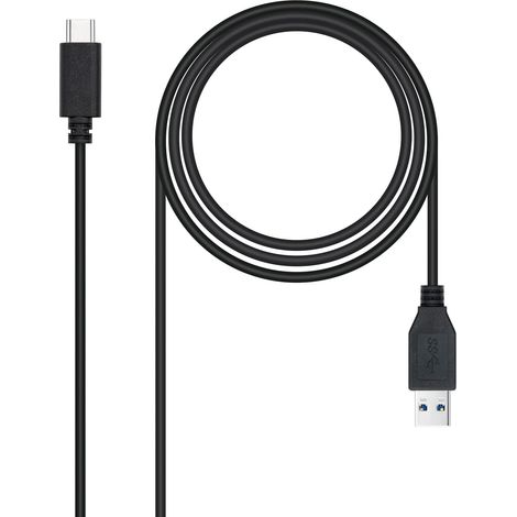 Cable USB A a USB-C NANOCABLE 10.01.4002 Negro 2 m (1 unidad) (1/4)