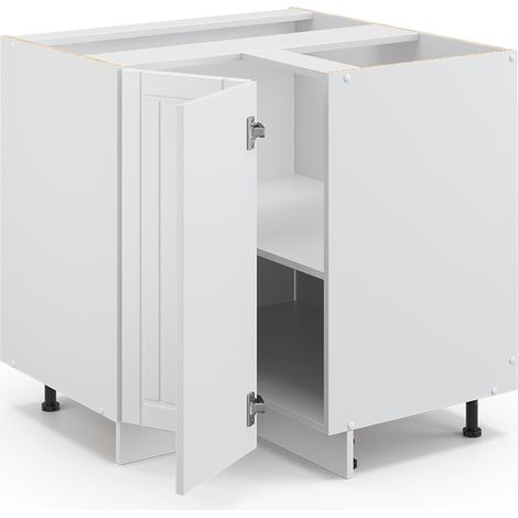 Mobile ad angolo cucina Fame-Line, Bianco casa di campagna, 80.5 cm , PL Marmo, Vicco