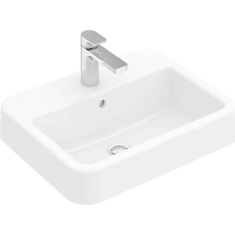 Villeroy & Boch Architectura - Lavabo da semincasso 550x430 mm, con troppopieno, con foro per miscelatore, bianco alpino 41935501 (1/5)