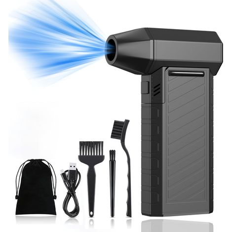 Soufflette Air Comprimé, 15 0000 tr/min Grande Vitesse Bombe Air Sec Souffleur PC, Depoussierant Ordinateur Rechargeable par USB Avec Batterie pour Ordinateur Portable, Clavier, Voiture