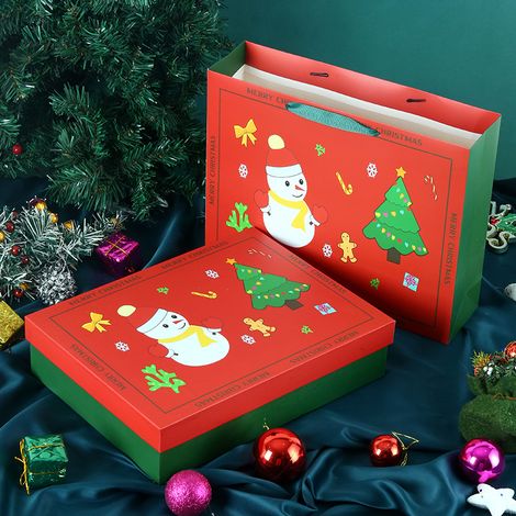 1 pezzo di scatola regalo natalizia in carta kraft, sacchetto di Natale, sacchetto regalo di carta, sacchetto per calendario dell'Avvento, confezione ricaricabile, novità, celebrazione annuale, carame (1/4)