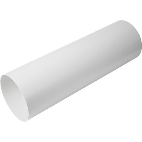 Round Ventilation Pipe 150 mm Length 50 cm White Plastic For Heating and Air Conditioning (1/5)