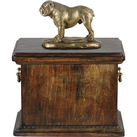 Bouledogue anglais, urne funéraire pour chien, urne avec statuette, urne élégante de style classique par Art-Dog (1/5)