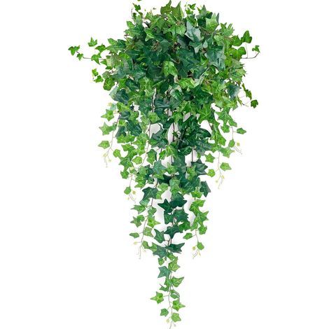 Hiedra artificial colgante de 120 cm. Plantas artificiales para interior y exterior. Hiedra verde artificial colgante para decoración del hogar, sala de estar, cocina y oficina (1 hiedra). (1/5)
