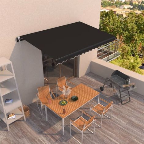 Auvent rétractable automatique Store Banne Marquise 400x350 cm Anthracite 21228