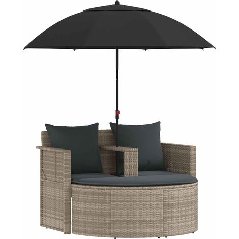 Sofá de jardín 8 pcs Gris Claro y Gris Oscuro ratán sintético vidaXL