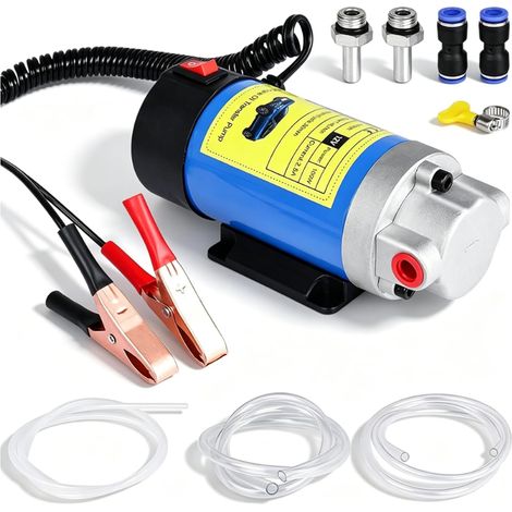 Pompe D'extraction D'huile 12 V 100 W, Pompe de Vidange D'huile, Compatible avec les Pompes à Carburant, Pompe électrique Portable Auto-amorçante pour Moteurs Diesel de Voitures, Bateaux et Camions (1/5)