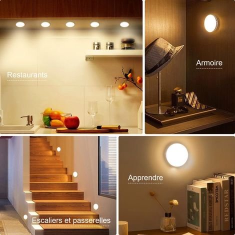 Lampada da parete a LED wireless con sensore di movimento per uso interno, luce notturna decorativa con rilevatore di ricarica USB magnetico (10 confezioni) (1/3)