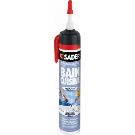 Cartuccia di silicone bianco 200ml, pistola integrata SADER