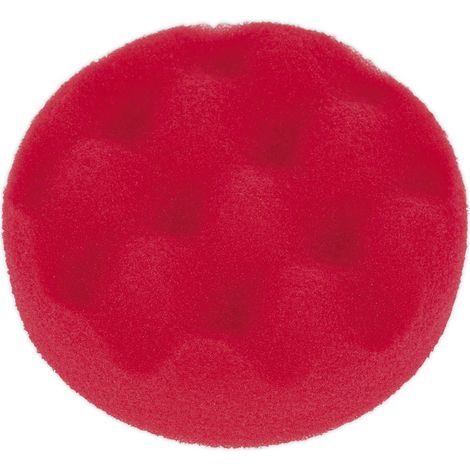 Sealey PTCCHW80R Hook-and-Loop Buffing & Polishing Foam Head 80 x 25mm - Red/Ultra-Soft