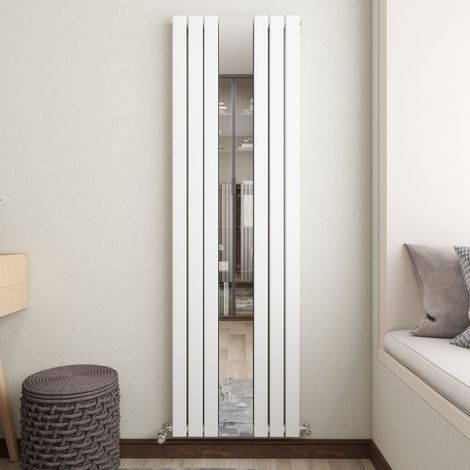 AICA Vertical Flat Panel Radiator with Mirror Double Panel 1800x553mm - White