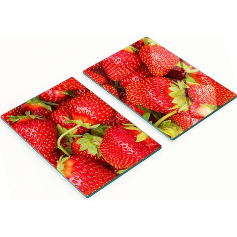 Tablas decorativas multifuncionales de madera endurecida para cocina, diseño de fresas, 2x40x52 cm. (1/5)