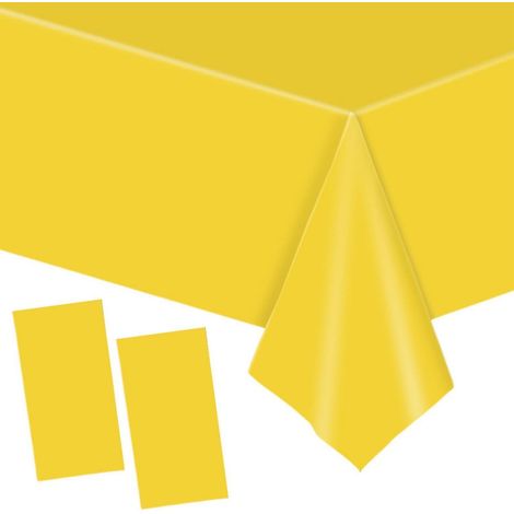 2er Set Einweg Tischdecke Gelb 137x274cm wasserdicht für Partys