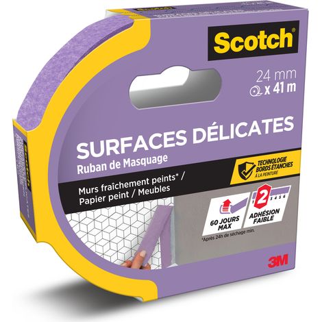 SCOTCH Ruban de masquage surfaces delicates, SCOTCH, l.24 mm x L.41 m (1/5)