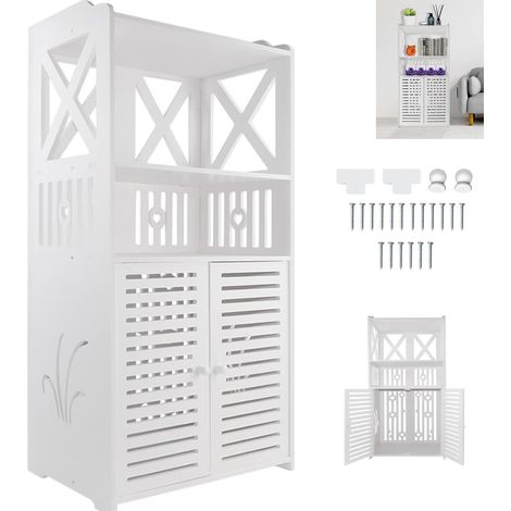 Armoire de rangement double porte armoire au sol PVC Home armoire de rangement (1/5)