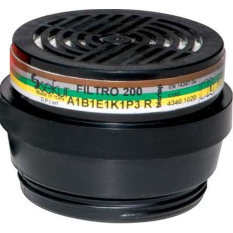 Filtro x respiratore a maschera polimask 100 sekur a1 b1 e1 k1 p3 r d biostop Dpi sekur (1/2)