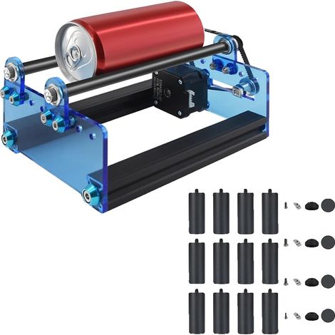 Module Rotatif de Gravure Laser, Design Horizontal, Colonne de Surélévation de 150 mm (1/2)