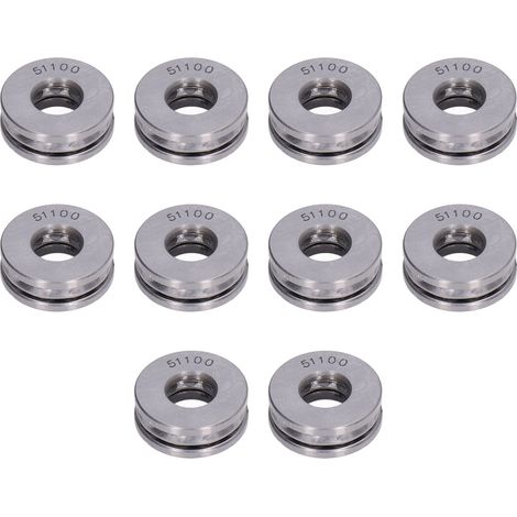 10 PCS Roulements à Billes Axiaux Plats Haute Précision, Kit de Roulements Métalliques Miniatures Détachables 51100 (1/5)
