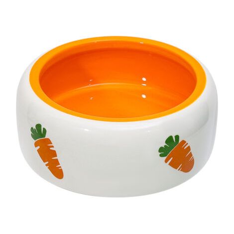 Bassin de nourriture pour lapin Fournitures pour animaux de compagnie Bol en céramique Mignon dessin animé Carotte Lapin Bol d'alimentation pour lapin (1/4)