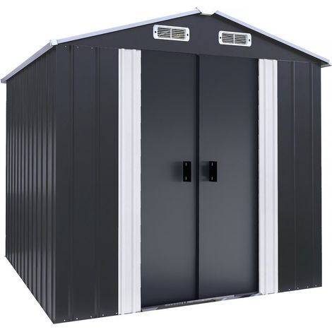 Metallgerätehaus mit Schiebetüren "Boston" - 4.12 m² - Grau (1/5)